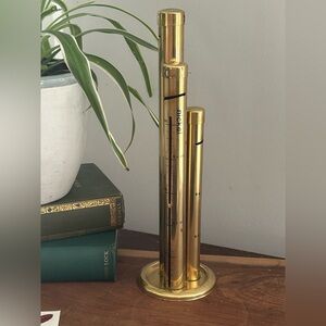 Vintage Brass Coin Counter Piggy Bank Tower 12”